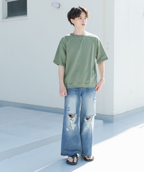 SENSE OF PLACE by URBAN RESEARCH（センスオブプレイスバイアーバンリサーチ）の「ライトスウェットショートスリーブTシャツ（Tシャツ/カットソー・メンズ・オートミール/ミント/ブラウン/チャコールグレー・MEDIUM/LARGE）」の20枚目の写真