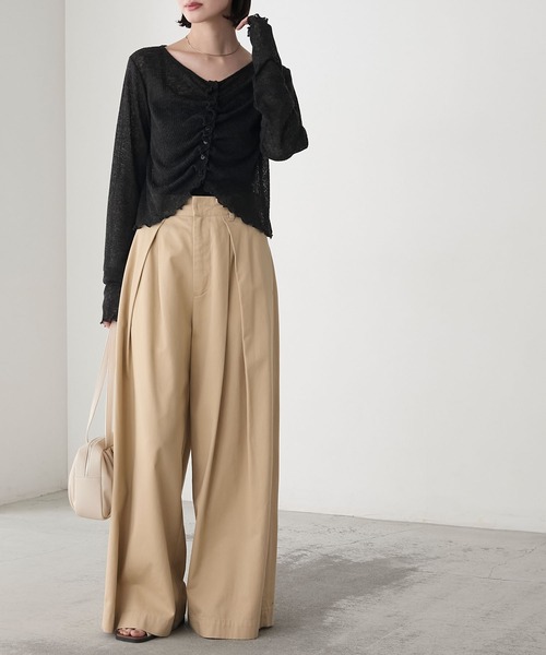 forksy.】シアーワッフルタックボタンカーディガン forksy.│MONO-MART