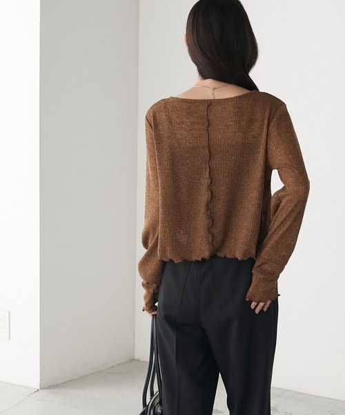 forksy.】シアーワッフルタックボタンカーディガン forksy