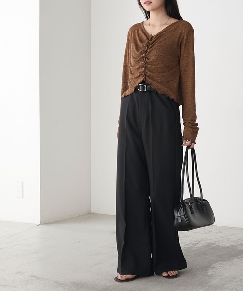 boohoo ブーフー＊ リラックスフィット モトニットジョガー set Munsingwear ダンボールニットポンチハイブリッドカットソー