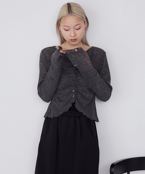 forksy.】シアーワッフルタックボタンカーディガン forksy.│MONO-MART