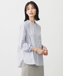 J.PRESS（ジェイプレス）の「BEZ ドビーストライプ バンドカラー ブラウス（シャツ/ブラウス）」