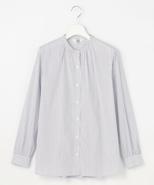 J.PRESS(ジェイプレス)の「BEZ ドビーストライプ バンドカラー ブラウス(シャツ/ブラウス・レディース・ネイビー系1/サックスブルー系1/ピンク系1・11/9)」の11枚目の写真