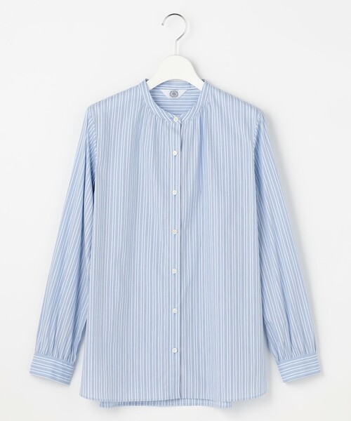J.PRESS(ジェイプレス)の「BEZ ドビーストライプ バンドカラー ブラウス(シャツ/ブラウス・レディース・ネイビー系1/サックスブルー系1/ピンク系1・11/9)」の13枚目の写真