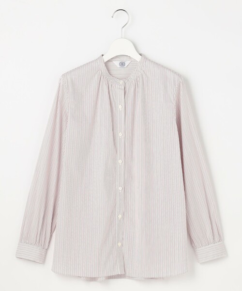 J.PRESS(ジェイプレス)の「BEZ ドビーストライプ バンドカラー ブラウス(シャツ/ブラウス・レディース・ネイビー系1/サックスブルー系1/ピンク系1・11/9)」の15枚目の写真