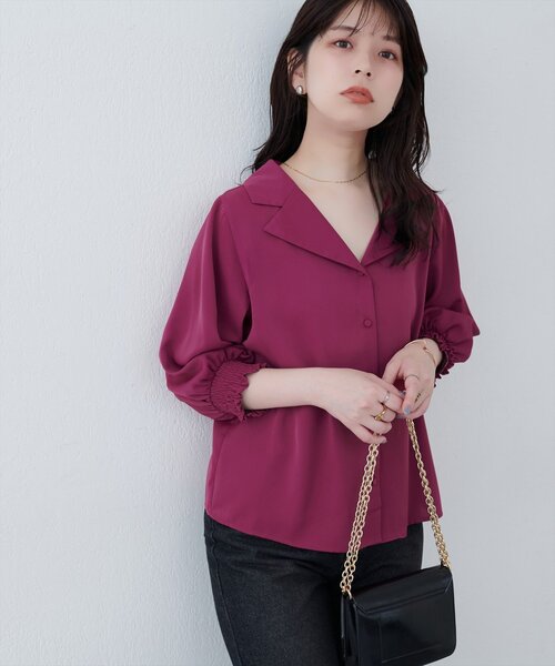 Ⓜ︎ページ フロント釦パフ袖CT|ems excite | RETRO GIRL ONLINE STORE