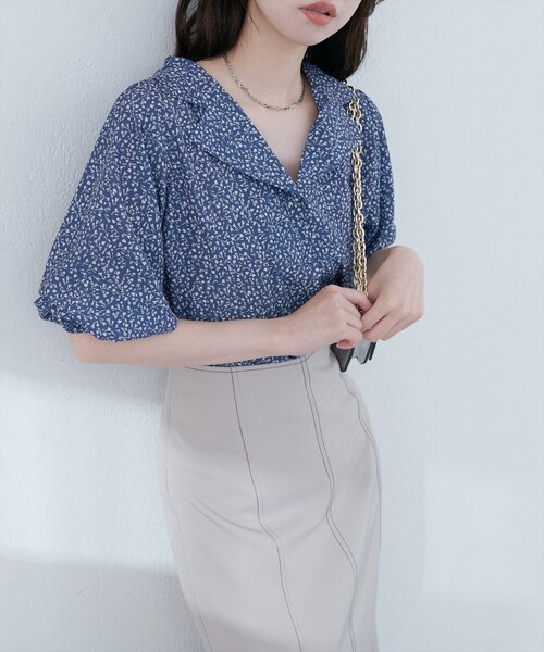 natural couture(ナチュラルクチュール)の「【WEB限定】オープンカラー袖口シャーリングブラウス(シャツ/ブラウス・レディース・ピンク/ブラウン/ブラック系その他/ホワイト系その他/グレイッシュベージュ/ブルー系その他・FREE)」の21枚目の写真