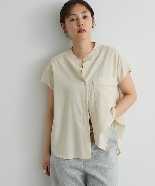 Stone  shadow project 比翼　バンドカラーシャツ Stone shadow project 比翼 バンドカラーシャツ STONE ISLAND