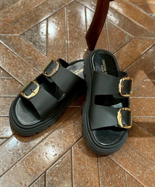 LOUNGEDRESS（ラウンジドレス）の「CHRISTIAN DI RICCIO ダブルベルトサンダル（サンダル・レディース・ブラック/ベージュ・36/37/38）」の4枚目の写真