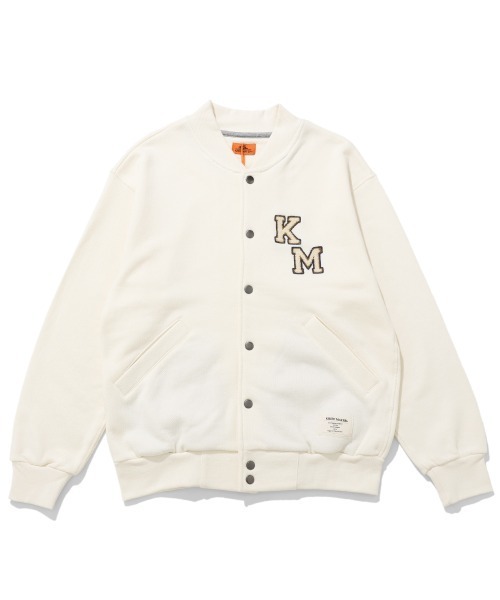 KRIFF MAYER(クリフメイヤー)の「ざっくり裏毛刺繍スナップカーデ(カーディガン/ボレロ・メンズ・ナチュラル/ベージュ/ブラック/カラフル/グレー・LARGE/X-LARGE/MEDIUM)」の4枚目の写真