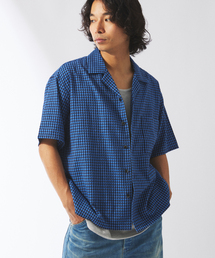 JOURNAL STANDARD relume（ジャーナルスタンダード　レリューム）の「リネンブレンド ドビー チドリ柄 半袖 オープンカラー シャツ（シャツ/ブラウス・メンズ）」