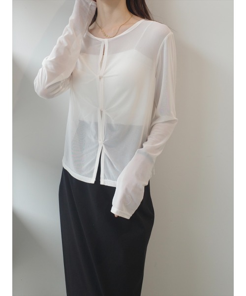 amel(エイメル)の「ツイストデザインシアートップス / ホワイト(Tシャツ/カットソー・レディース・ホワイト・FREE)」の9枚目の写真
