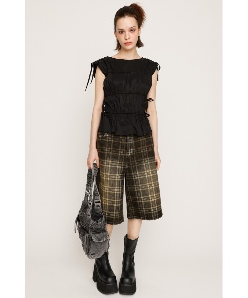 ブラウス シャツ GATHER RIBBON WOVEN BL ギャザーリボン ウーブン ブラウス 夏服 ノースリーブトップス レディース SLY ブラウス シャツ GATHER RIBBON WOVEN BL ギャザーリボン