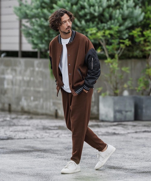 CAMBIO(カンビオ)の「mj10873-Back Shaggy Cardboard Knit Combination Flight Jacket フライトジャケット(ミリタリージャケット・メンズ・チャコールグレー/ブラック/ブラウン・S/M/L)」の19枚目の写真