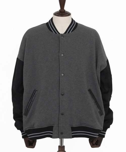 CAMBIO(カンビオ)の「mj10873-Back Shaggy Cardboard Knit Combination Flight Jacket フライトジャケット(ミリタリージャケット・メンズ・チャコールグレー/ブラック/ブラウン・S/M/L)」の22枚目の写真