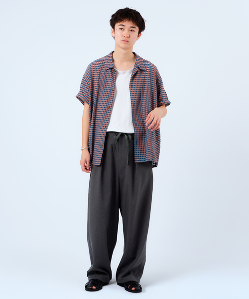 JOURNAL STANDARD relume(ジャーナルスタンダード レリューム)の「チェック シアー ドビー 半袖 シャツ(シャツ/ブラウス・メンズ・ブルー系その他/ブラウン系その他/ホワイト・LARGE/MEDIUM)」の7枚目の写真