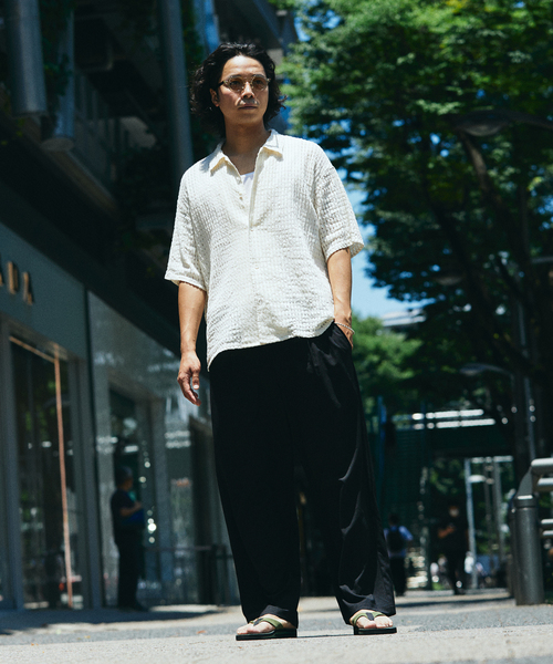 JOURNAL STANDARD relume(ジャーナルスタンダード レリューム)の「チェック シアー ドビー 半袖 シャツ(シャツ/ブラウス・メンズ・ブルー系その他/ブラウン系その他/ホワイト・LARGE/MEDIUM)」の8枚目の写真