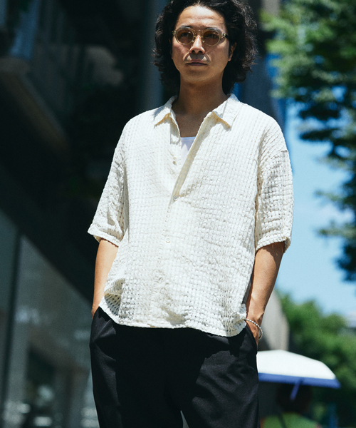 JOURNAL STANDARD relume(ジャーナルスタンダード レリューム)の「チェック シアー ドビー 半袖 シャツ(シャツ/ブラウス・メンズ・ブルー系その他/ブラウン系その他/ホワイト・LARGE/MEDIUM)」の12枚目の写真