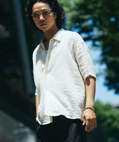 JOURNAL STANDARD relume(ジャーナルスタンダード レリューム)の「チェック シアー ドビー 半袖 シャツ(シャツ/ブラウス・メンズ・ブルー系その他/ブラウン系その他/ホワイト・LARGE/MEDIUM)」の13枚目の写真
