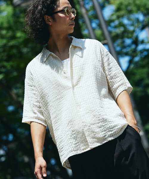 【ジャーナルスタンダード】シアーチェックシャツジャケット 半袖　【フリーサイズ】 ジャーナルスタンダード】シアーチェックシャツジャケット 半袖