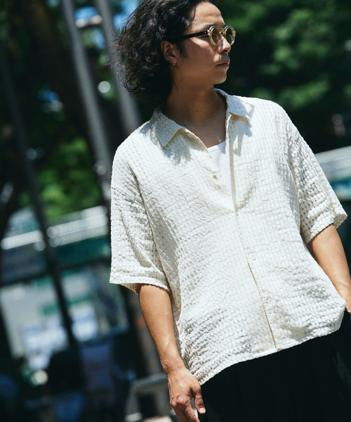 JOURNAL STANDARD relume(ジャーナルスタンダード レリューム)の「チェック シアー ドビー 半袖 シャツ(シャツ/ブラウス・メンズ・ブルー系その他/ブラウン系その他/ホワイト・LARGE/MEDIUM)」の15枚目の写真