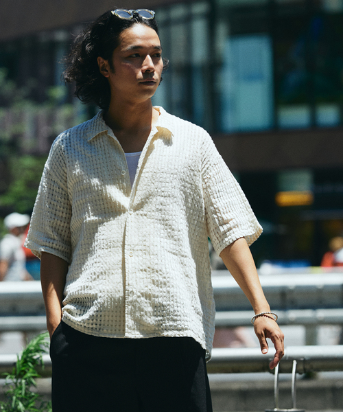 JOURNAL STANDARD relume(ジャーナルスタンダード レリューム)の「チェック シアー ドビー 半袖 シャツ(シャツ/ブラウス・メンズ・ブルー系その他/ブラウン系その他/ホワイト・LARGE/MEDIUM)」の19枚目の写真