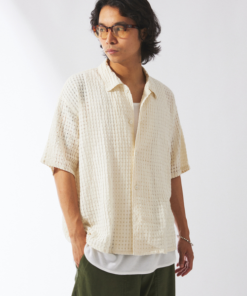 JOURNAL STANDARD relume(ジャーナルスタンダード レリューム)の「チェック シアー ドビー 半袖 シャツ(シャツ/ブラウス・メンズ・ブルー系その他/ブラウン系その他/ホワイト・LARGE/MEDIUM)」の22枚目の写真