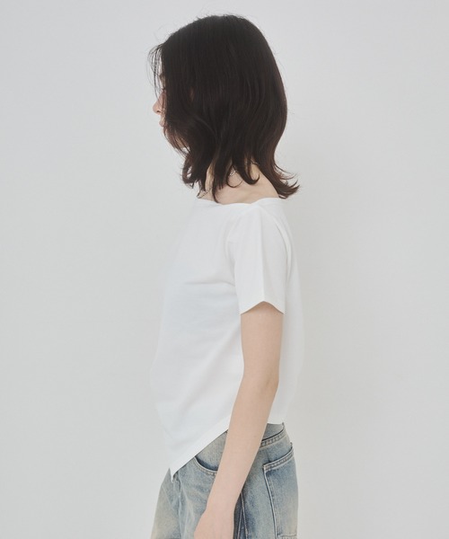 ENVYM(アンビー)の「ミニ裏毛オフショルトップス(Tシャツ/カットソー・レディース・グレー/ブラック/ホワイト・FREE)」の11枚目の写真