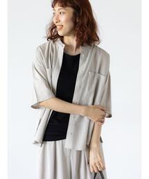 Lugnoncure | 【セットアップ可】レーヨン麻半袖シャツ(シャツ/ブラウス)