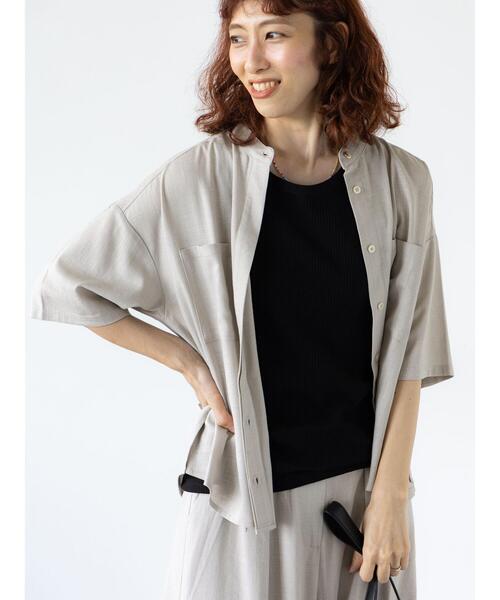 Lugnoncure（ルノンキュール）の「【セットアップ可】レーヨン麻半袖シャツ（シャツ/ブラウス・レディース・カーキ/ブラウン/ベージュ・F）」の21枚目の写真