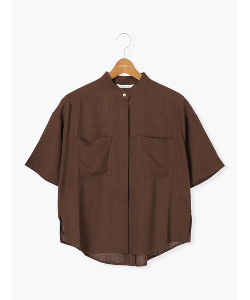 Lugnoncure（ルノンキュール）の「【セットアップ可】レーヨン麻半袖シャツ（シャツ/ブラウス・レディース・カーキ/ブラウン/ベージュ・F）」の12枚目の写真