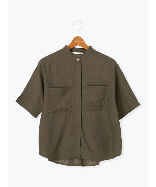 Lugnoncure（ルノンキュール）の「【セットアップ可】レーヨン麻半袖シャツ（シャツ/ブラウス・レディース・カーキ/ブラウン/ベージュ・F）」の13枚目の写真