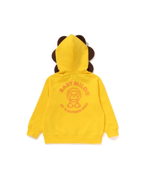 A BATHING APE（アベイシングエイプ）の「BABY MILO FRIENDS ZIP HOODIE（パーカー・キッズ・イエロー/ブラック・120/110/140/130/100/90）」の4枚目の写真