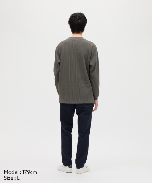 le coq sportif（ルコックスポルティフ）の「【ルコックスポルティフ】吸汗/ストレッチ/UVカットヘランカワッフル長袖Tシャツ（Tシャツ/カットソー・メンズ・グレー/ネイビー/ホワイト・M/L/XL）」の6枚目の写真
