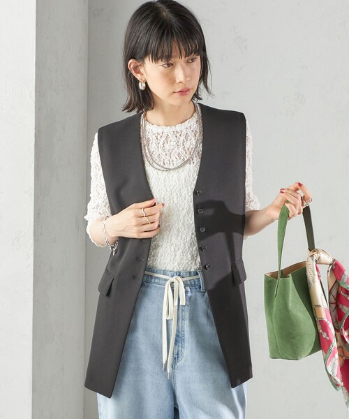 手洗い可能〉ハイカウント ダブルクロス ジレ（ベスト）｜SHIPS