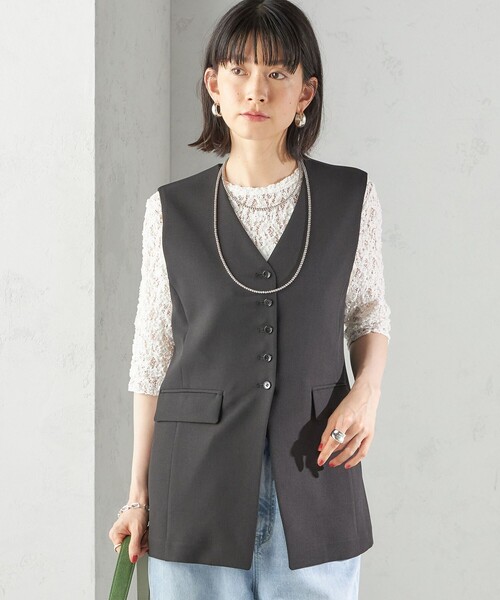 手洗い可能〉ハイカウント ダブルクロス ジレ（ベスト）｜SHIPS