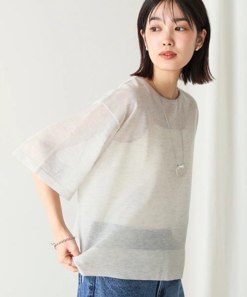 Bou Jeloud（ブージュルード）の「スパーク糸シアープルオーバー（ニット/セーター・レディース・ブラック/グレー/ピンク・FREE）」の2枚目の写真