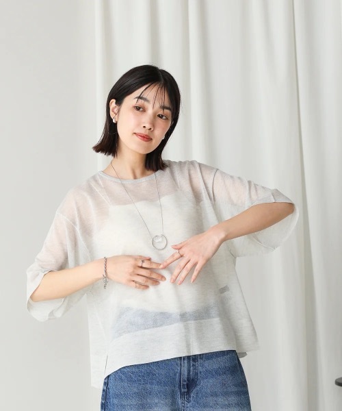 Bou Jeloud（ブージュルード）の「スパーク糸シアープルオーバー（ニット/セーター・レディース・ブラック/グレー/ピンク・FREE）」の7枚目の写真