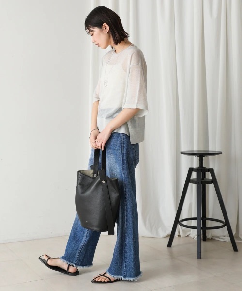 Bou Jeloud（ブージュルード）の「スパーク糸シアープルオーバー（ニット/セーター・レディース・ブラック/グレー/ピンク・FREE）」の8枚目の写真