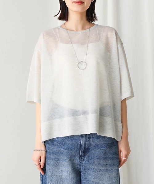 Bou Jeloud（ブージュルード）の「スパーク糸シアープルオーバー（ニット/セーター・レディース・ブラック/グレー/ピンク・FREE）」の14枚目の写真