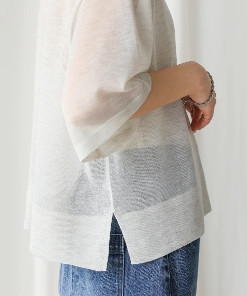 Bou Jeloud（ブージュルード）の「スパーク糸シアープルオーバー（ニット/セーター・レディース・ブラック/グレー/ピンク・FREE）」の16枚目の写真