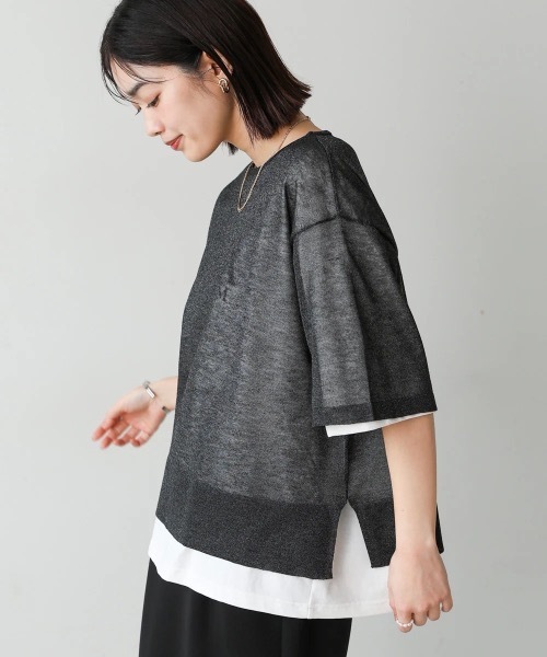 Bou Jeloud（ブージュルード）の「スパーク糸シアープルオーバー（ニット/セーター・レディース・ブラック/グレー/ピンク・FREE）」の22枚目の写真