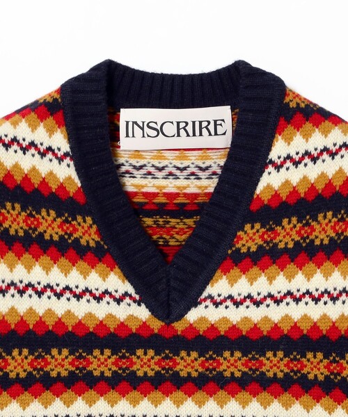 INSCRIRE ベスト INSCRIRE＞フェアアイル フィット ベスト