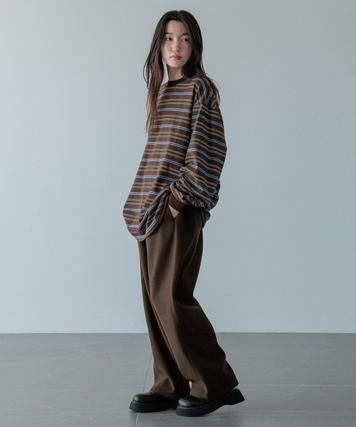 LOWRYS FARM（ローリーズファーム）の「【LFM(U)】ウールライクワイドスラックスパンツ　 494585（その他パンツ・メンズ・ブラウン/その他/ブラック・MEDIUM/LARGE）」の6枚目の写真