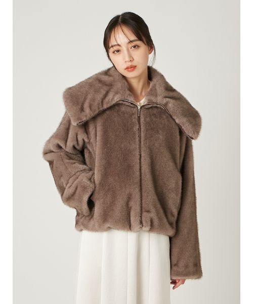 ECOPELビッグカラーショートジャケット（ブルゾン）｜FRAY I.D（フレイ