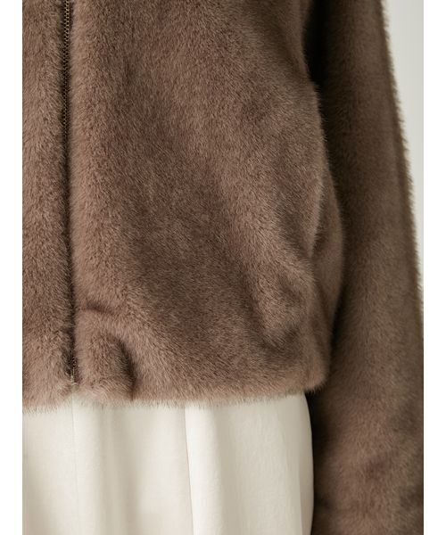 FRAY I.D(フレイアイディー)の「ECOPELビッグカラーショートジャケット(ブルゾン・レディース・モカ/アイボリー/ライトブルー・0/1)」の14枚目の写真