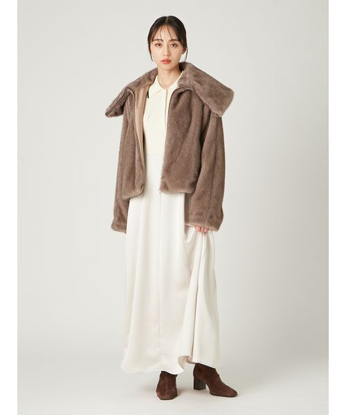 ECOPELビッグカラーショートジャケット（ブルゾン）｜FRAY I.D（フレイ