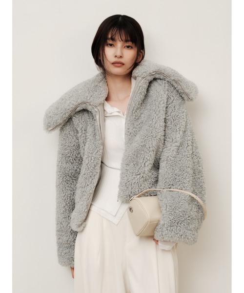 ECOPELビッグカラーショートジャケット（ブルゾン）｜FRAY I.D（フレイ