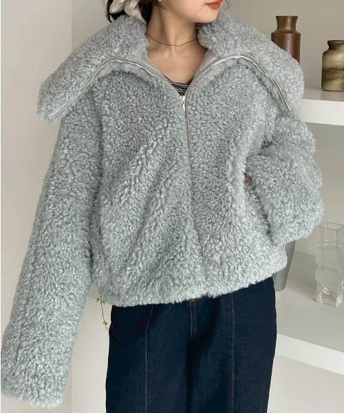 FRAY ID ECOPELビッグカラーショートジャケット ECOPELビッグカラーショートジャケット(ジャケット)｜アウター｜FRAY