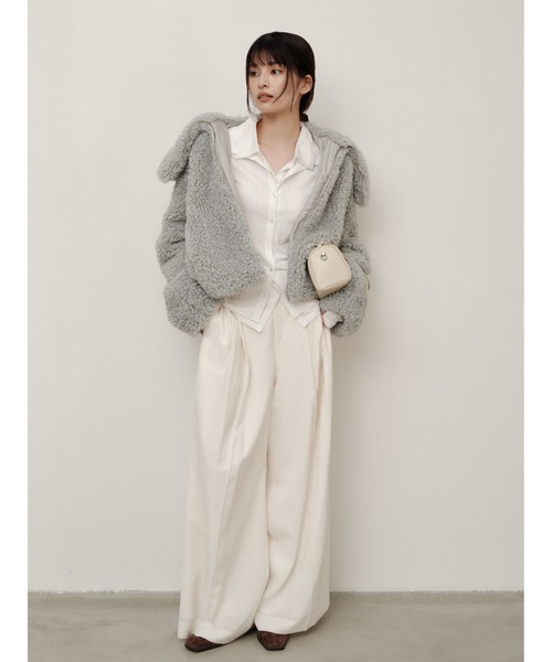 ECOPELビッグカラーショートジャケット（ブルゾン）｜FRAY I.D（フレイ